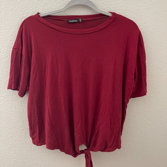 boohoo - Burgundy Crop Top - Picture 1 of 3